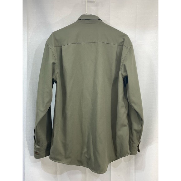 Cabelas Men’s Heavy Button Down Long Sleeve Shirt Green EUC Size M - Picture 3 of 7